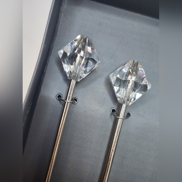Thirstystone Elegant 4pcs Crystal Topper Metal Drink Stirrers (price per set) - Picture 3 of 9